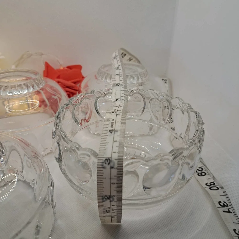 Tiffany & Co SET OF 4 Apple Motif - Scalloped Edge HEAVY crystal Beauties!